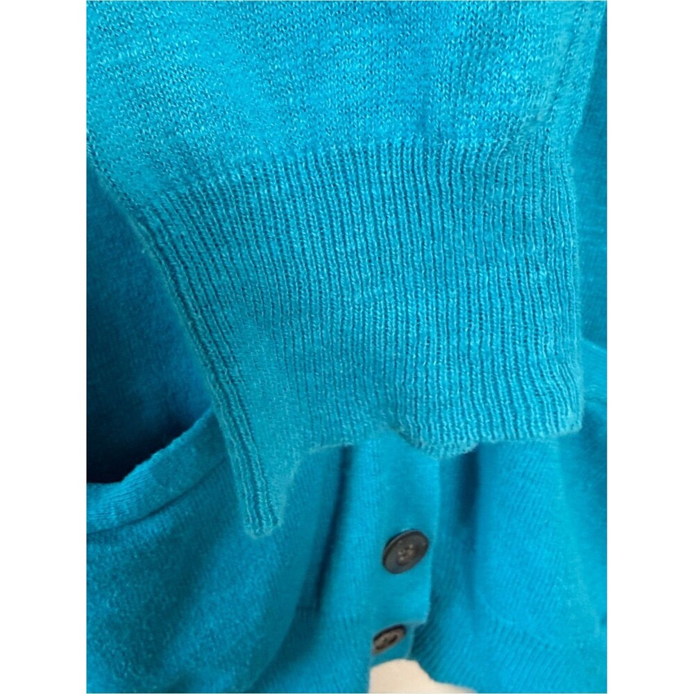 Ralph Lauren Sport Teal V-Neck Button Cardigan Cotton Linen XL Pony Logo Preppy - Picture 9 of 15